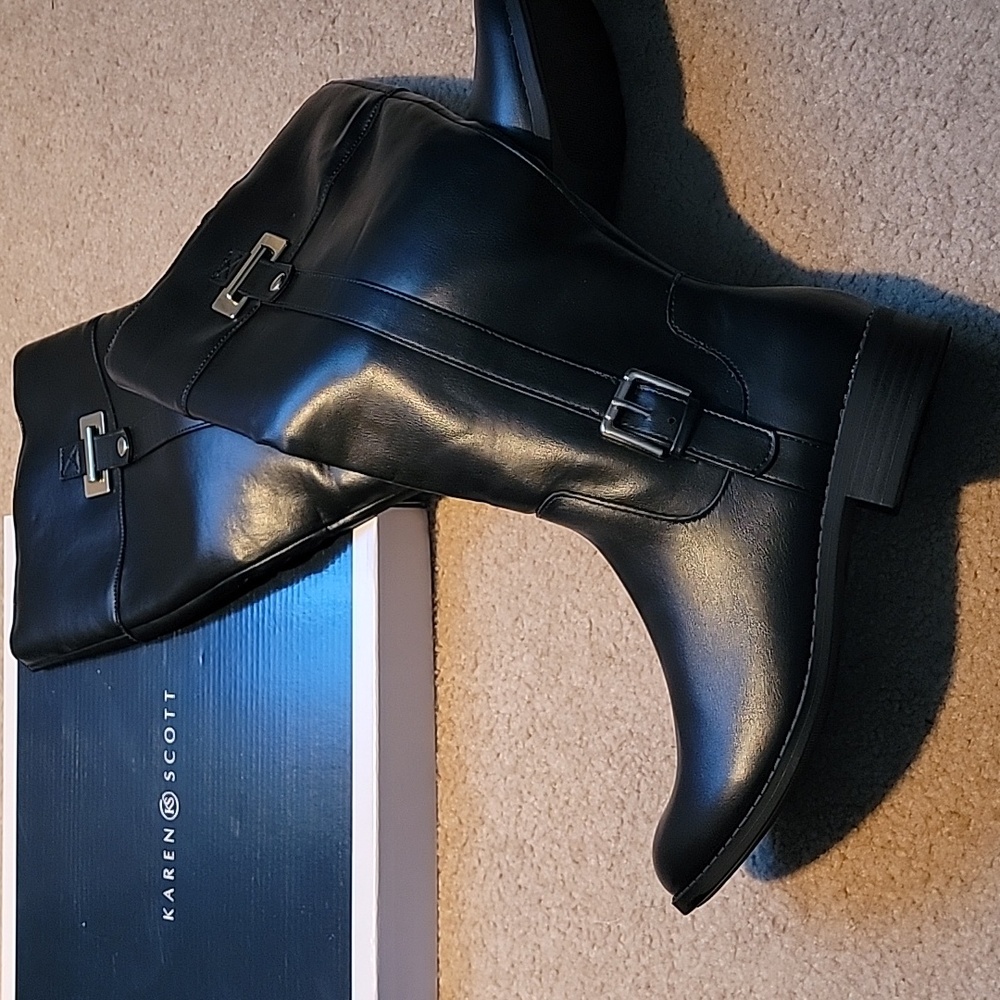 Karen Scott knee high black boots. Incredibly comfortable.